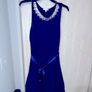 Long Navy Blue Formal Dress